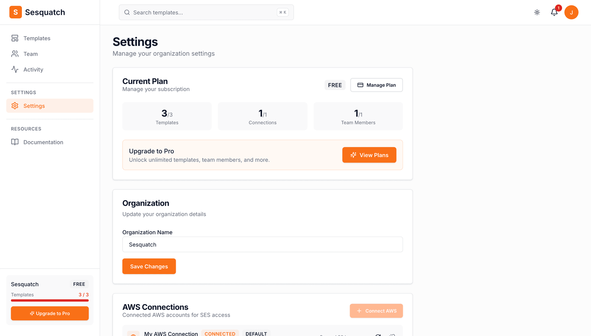 Manage plan modal showing upgrade options